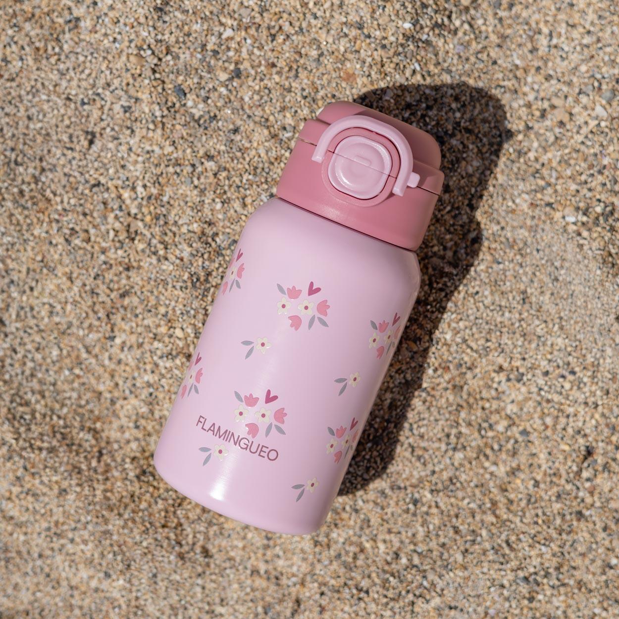Flamingueo botella térmica infantil acero rosa 7/7