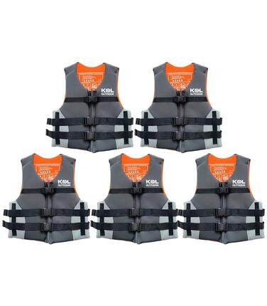 5 gilets de sauvetage en néoprène KOL OUTDOOR 50N, taille M