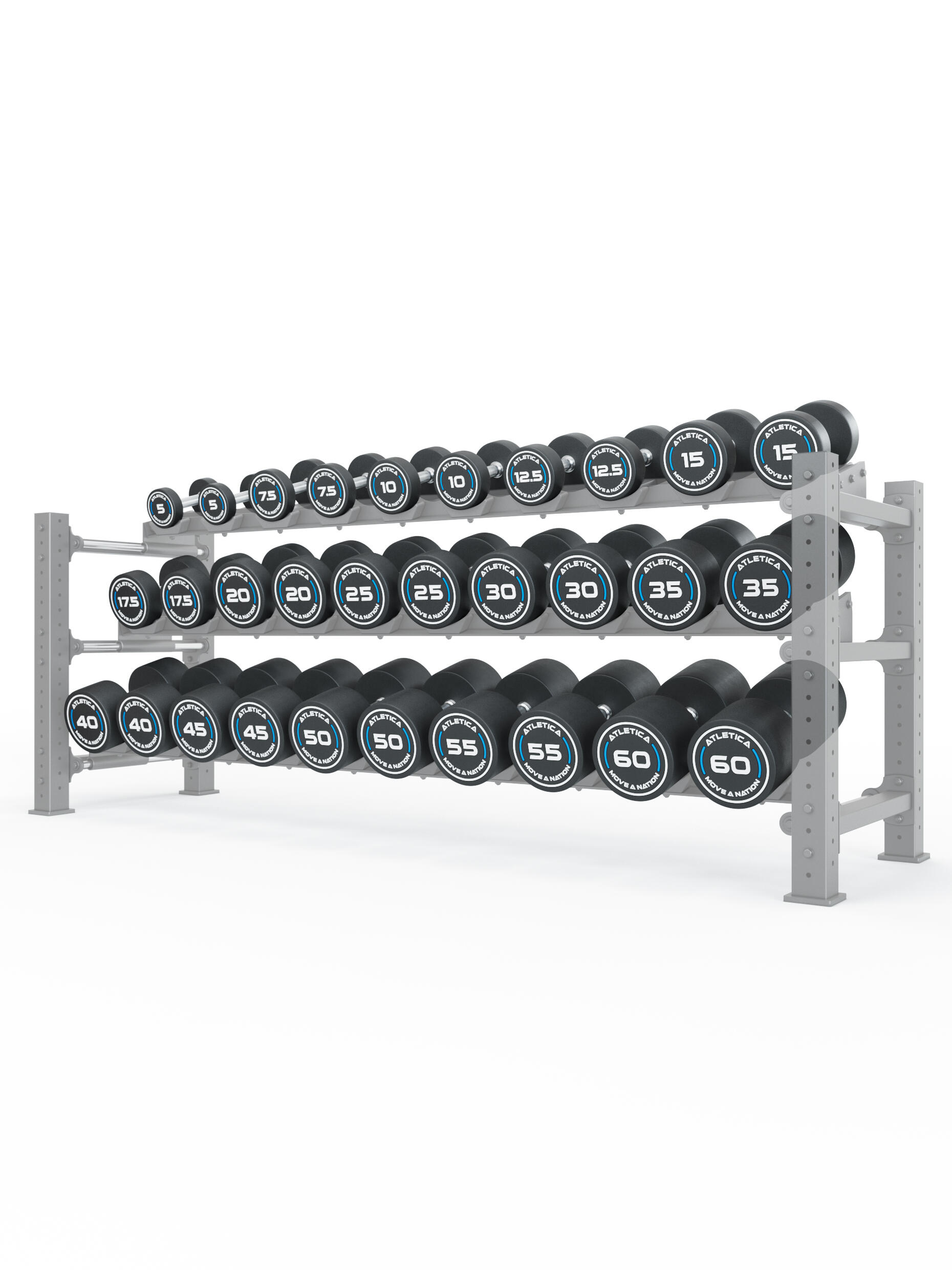 Rundhanteln PRO | Set 6 - Complete | 5 - 60kg | inkl. Add-on-Flex Plates 2/3