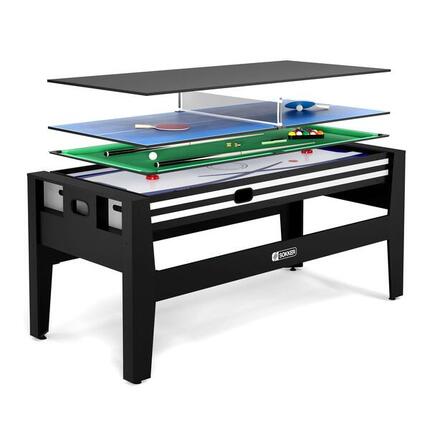 Table multi jeux 4 en 1 GLADIATEUR : Air Hockey, Billard, Ping Pong