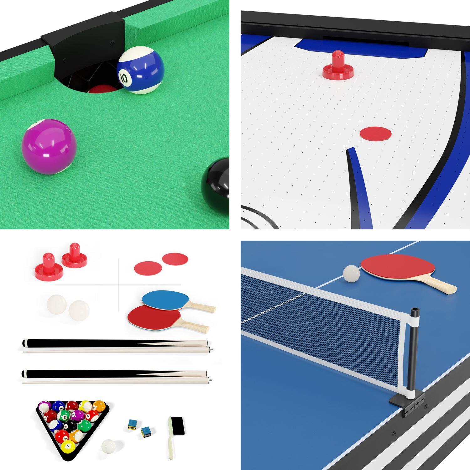 Table multi jeux 4 en 1 GLADIATEUR : Air Hockey, Billard, Ping Pong 6/7