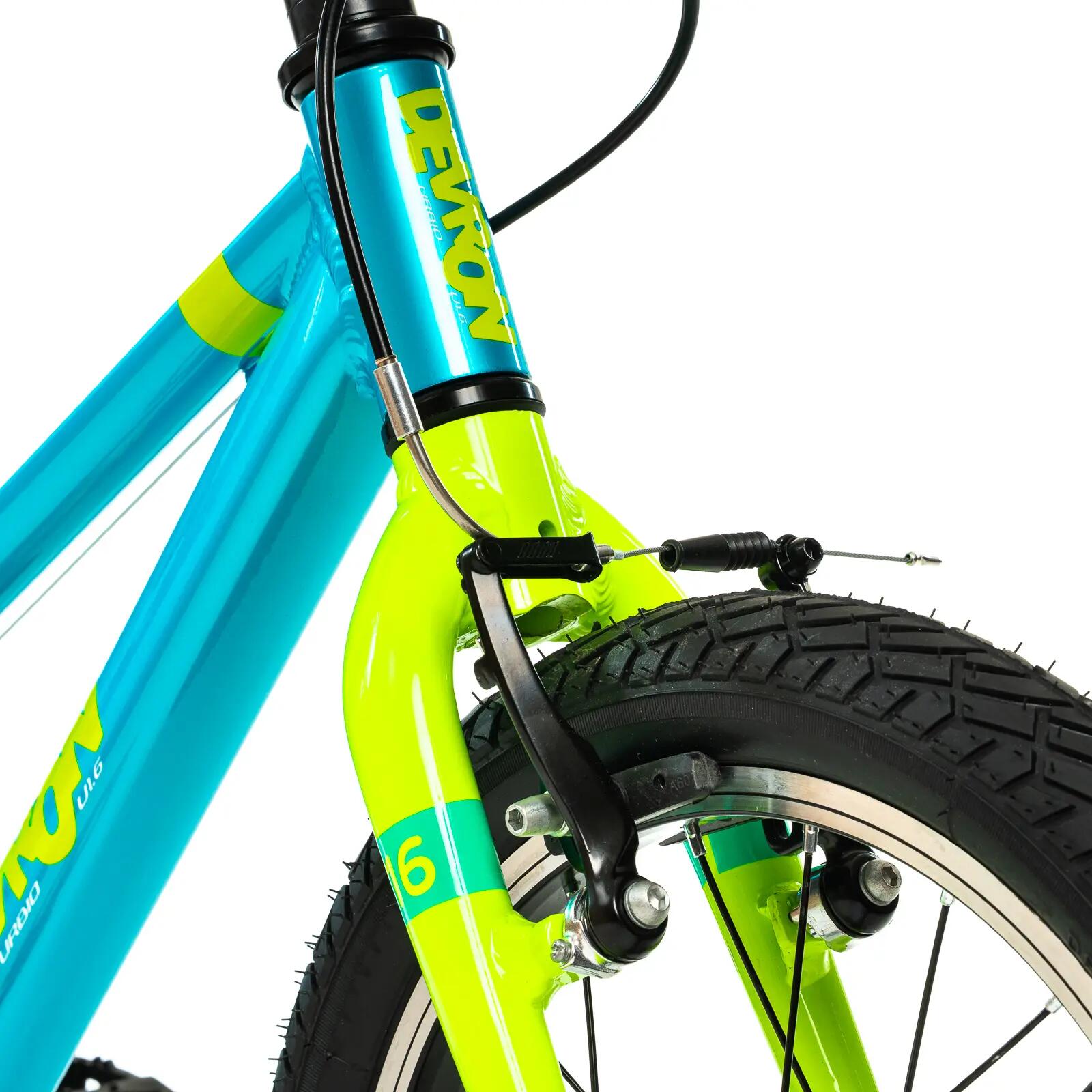 Bicicleta Infantil Devron Urbio U1.6 Super Light - 16 polegadas, Azul-Verde 6/7