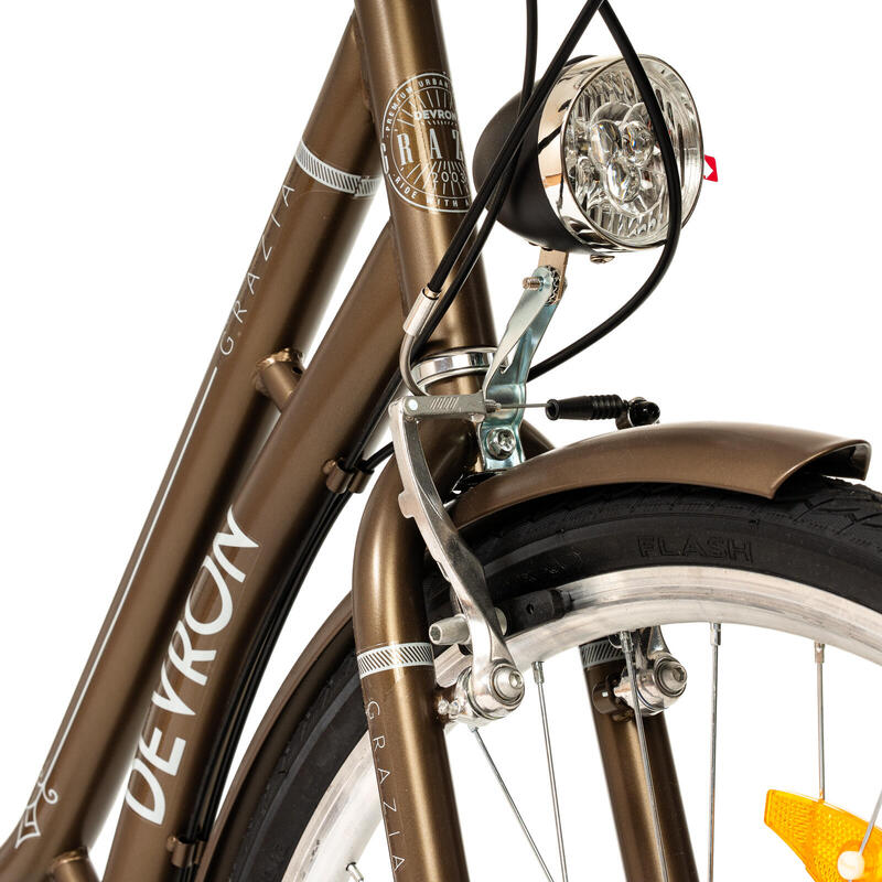 Devron Grazia 6s Retro - Bicicletă oraș 28", M, maro