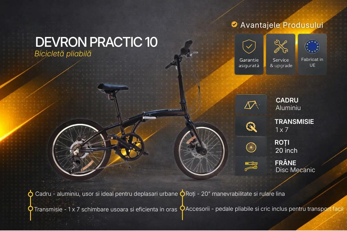 Devron Practic 10 - 20 inch vouwfiets, zwart 6/7