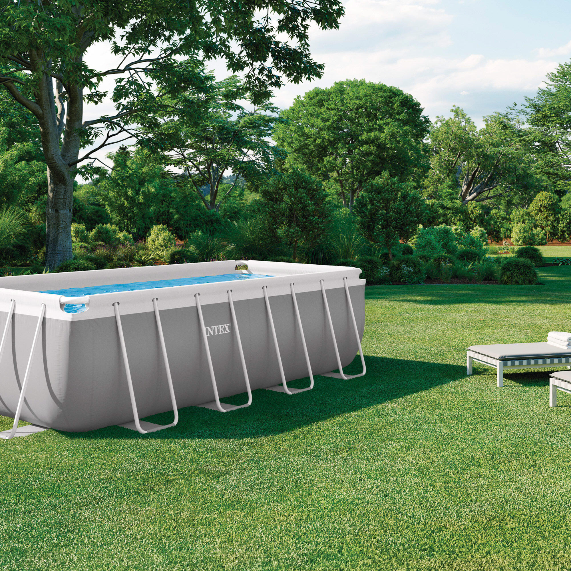 Piscina desmontable Rectangular con depuradora Prism Frame INTEX 2/7