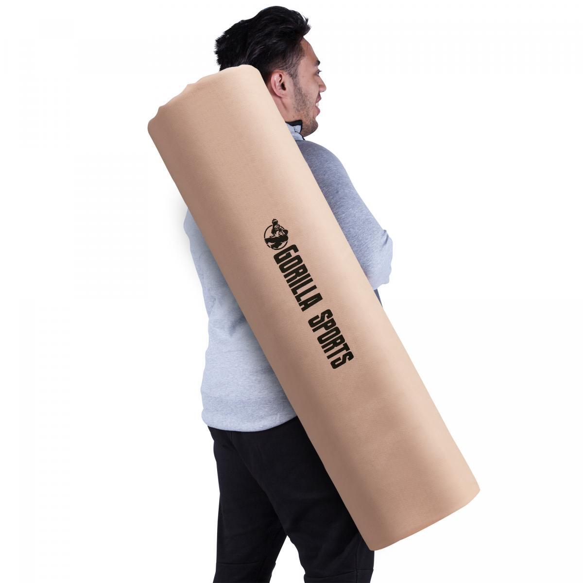 SAC DE TRANSPORT POUR TAPIS DE YOGA, AVEC SANGLE, COULEUR BEIGE ROSE | FITNESS E 6/7