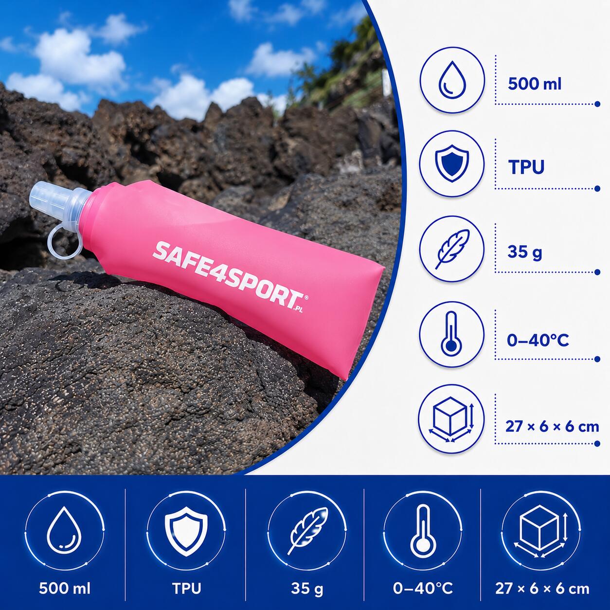 Soft Flask 500 ml flexibele drinkfles hardlopen 3/7