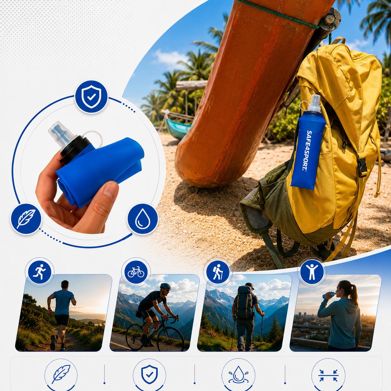 Soft Flask 500 ml gourde souple pliable running 2/7