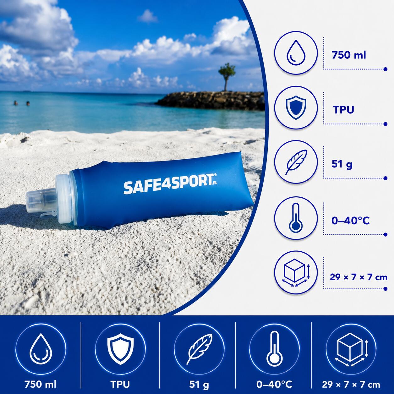 Soft Flask 750 ml flexibele drinkfles groot hardlopen 3/6