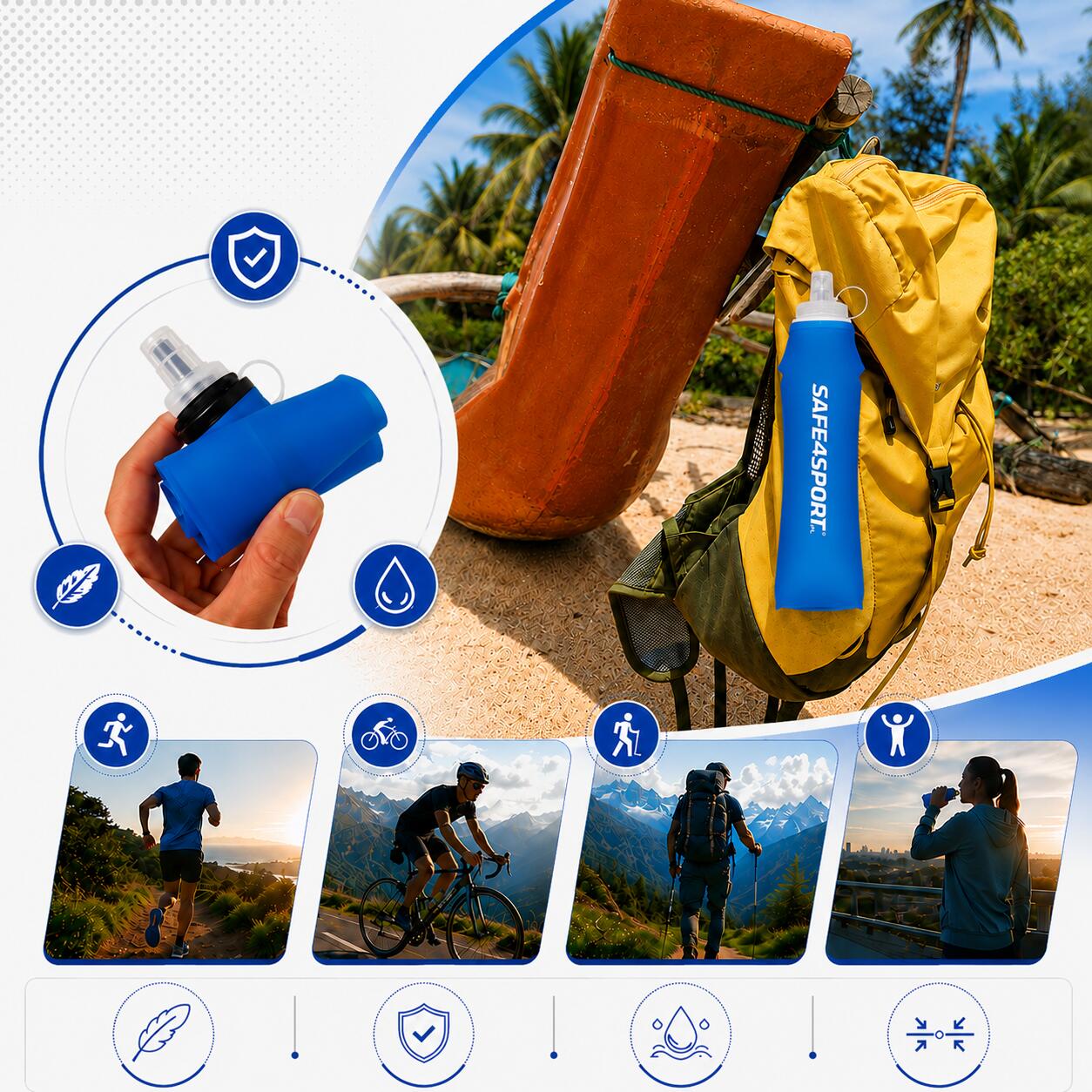 Soft Flask 750 ml flexibele drinkfles groot hardlopen 2/6