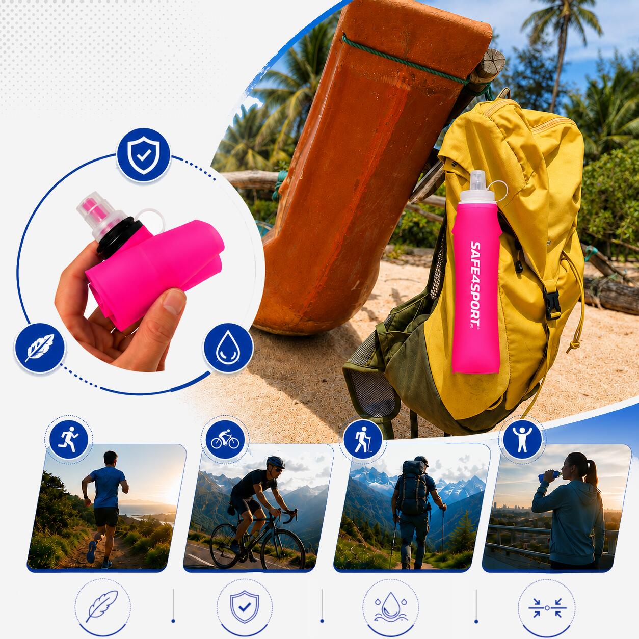 Soft Flask 750 ml flexibele drinkfles groot hardlopen 2/7