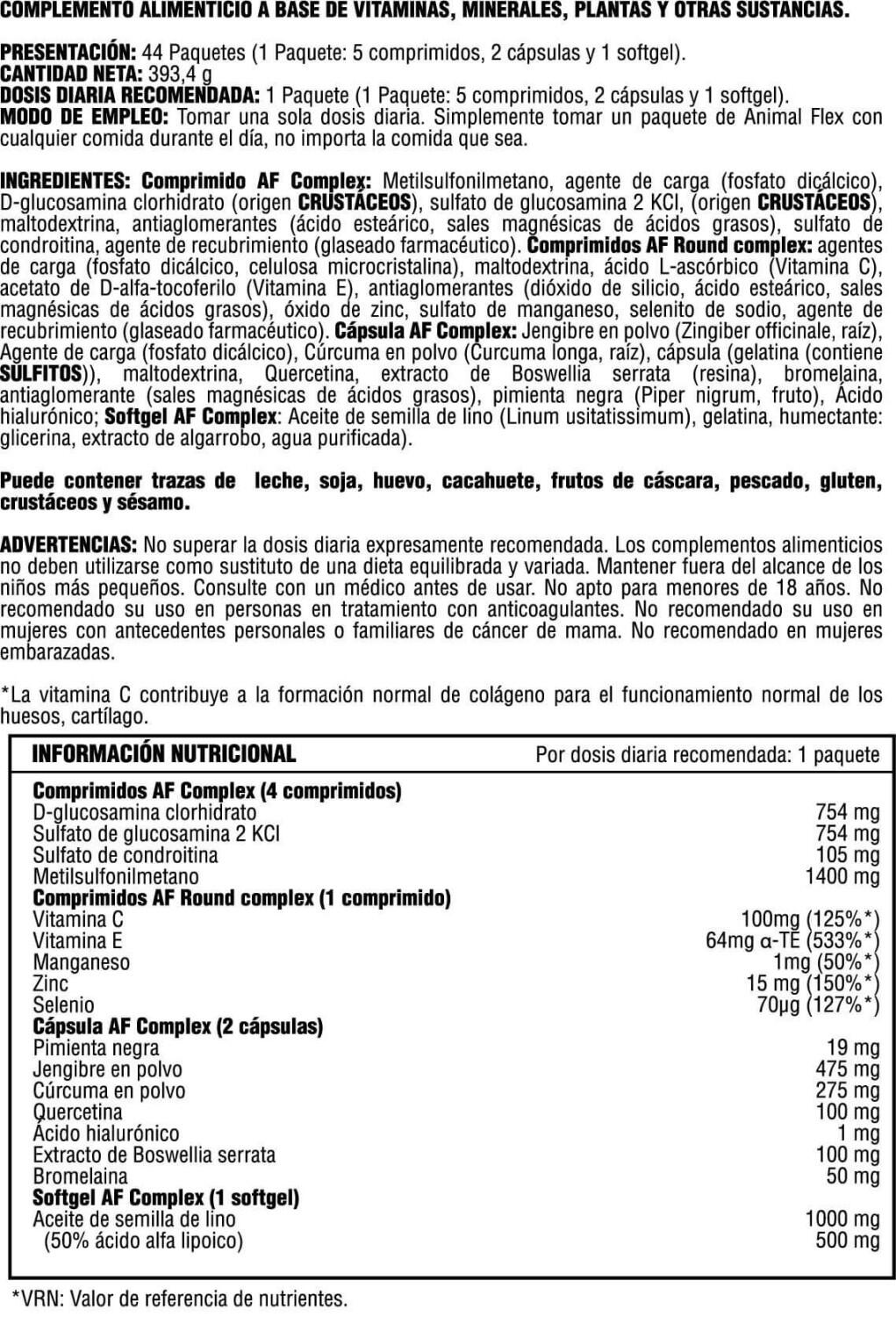 Universal Nutrition Animal Flex (44) Standard - Vitaminas, minerales y salud 4/5