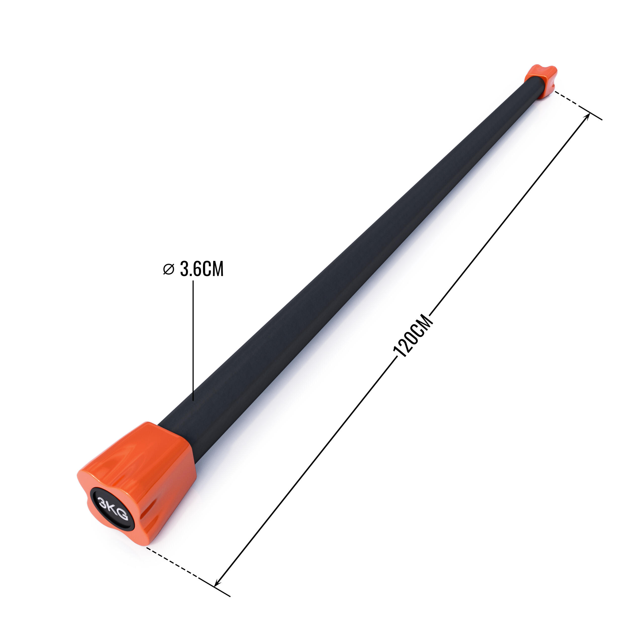 BARRE DROITE LESTÉE 120CM | MUSCULATION ET FITNESS | POIDS AU CHOIX DE 1KG À 10K 2/7