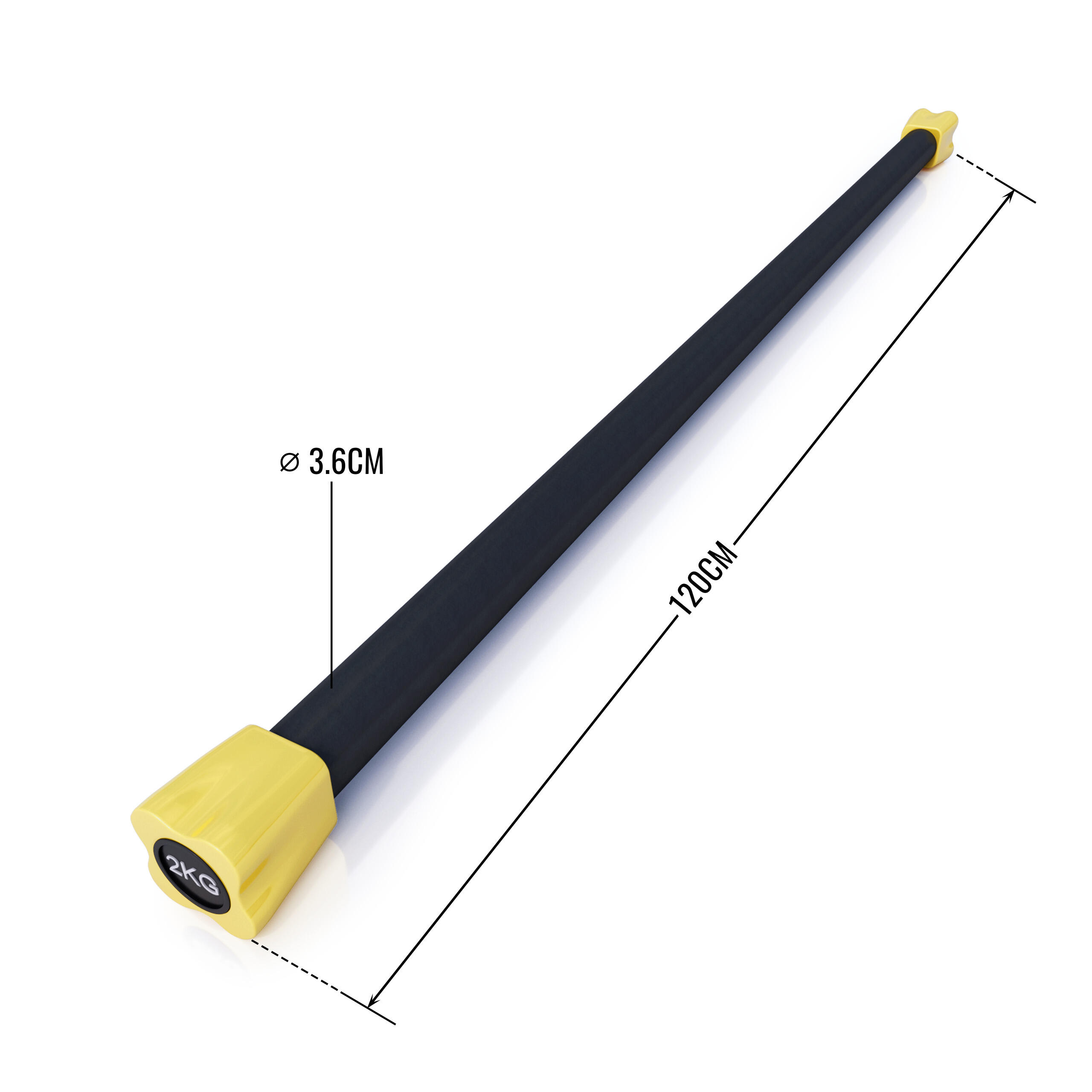 BARRE DROITE LESTÉE 120CM | MUSCULATION ET FITNESS | POIDS AU CHOIX DE 1KG À 10K 2/7