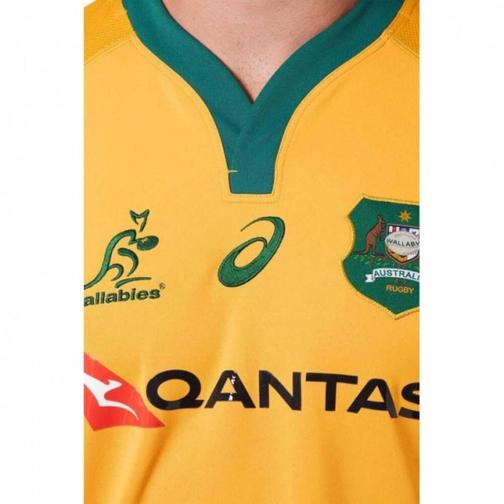 Asics Wallabies Home Game Day Mens Yellow Rugby Jersey | Decathlon