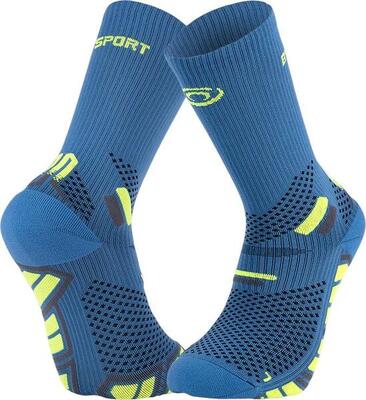 Bv sport trail ultra.2 hoge sokken blauw/geel