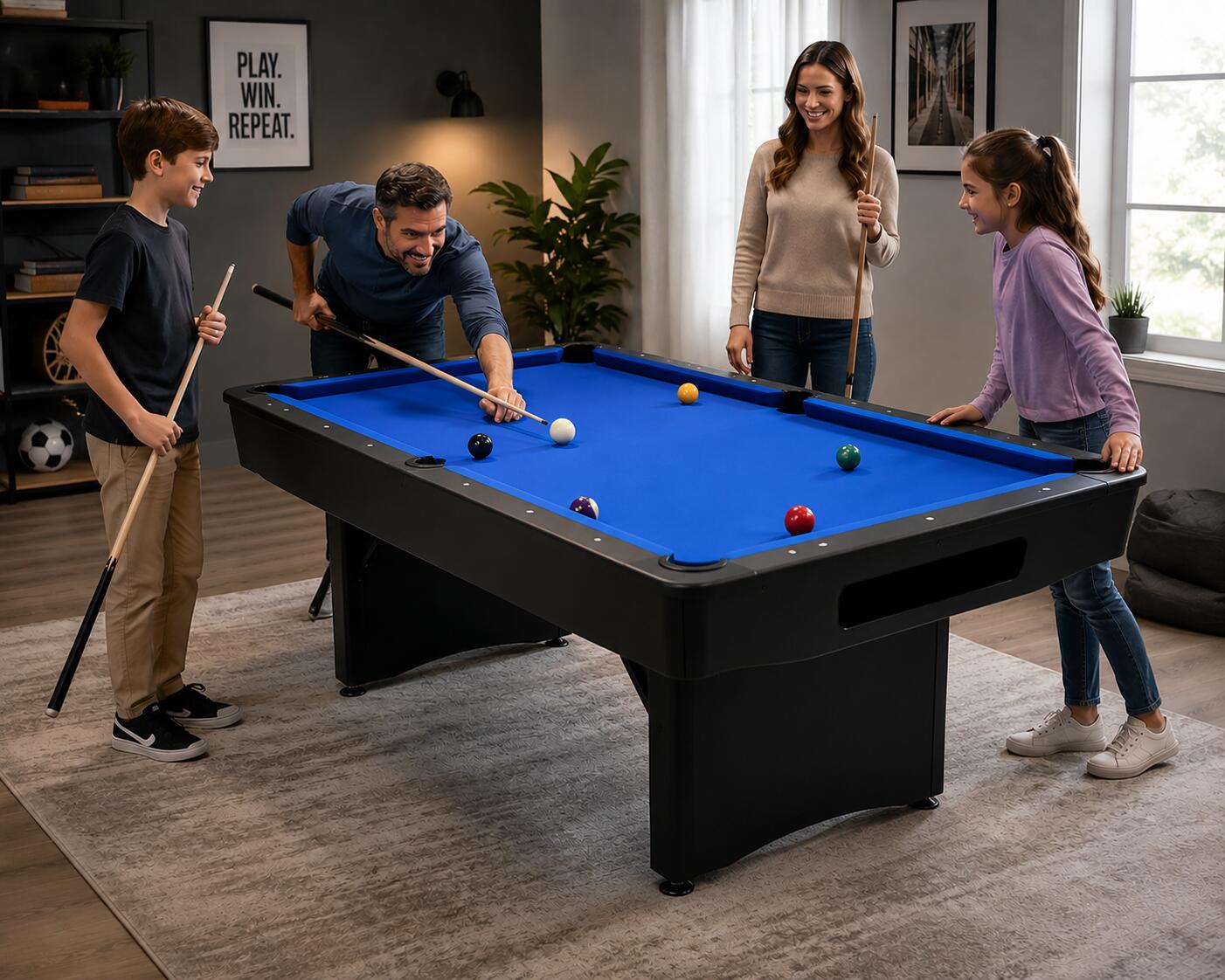 billard pliant Pool 6ft noir, accessoires inclus 5/5