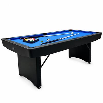 Inklapbare pooltafel 6ft zwart incl. accessoires