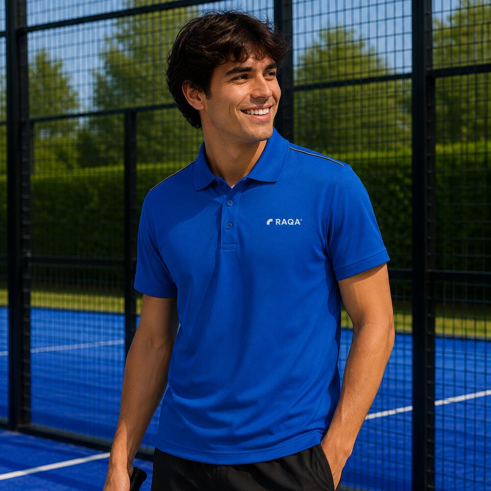 Padel polo heren donker blauw  – Raqa Performance 3/4