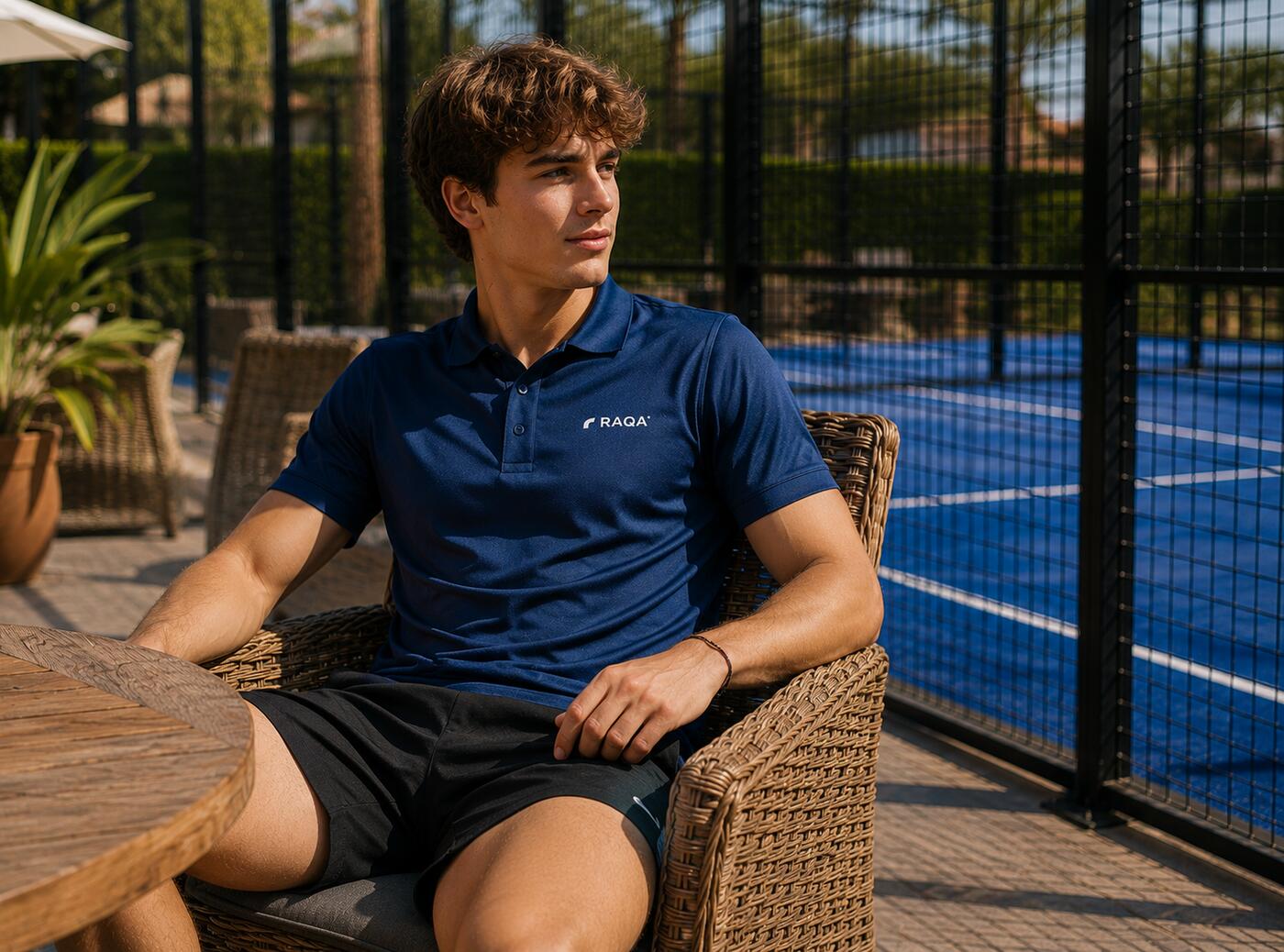 Padel polo heren navy blue – Raqa Performance 4/4