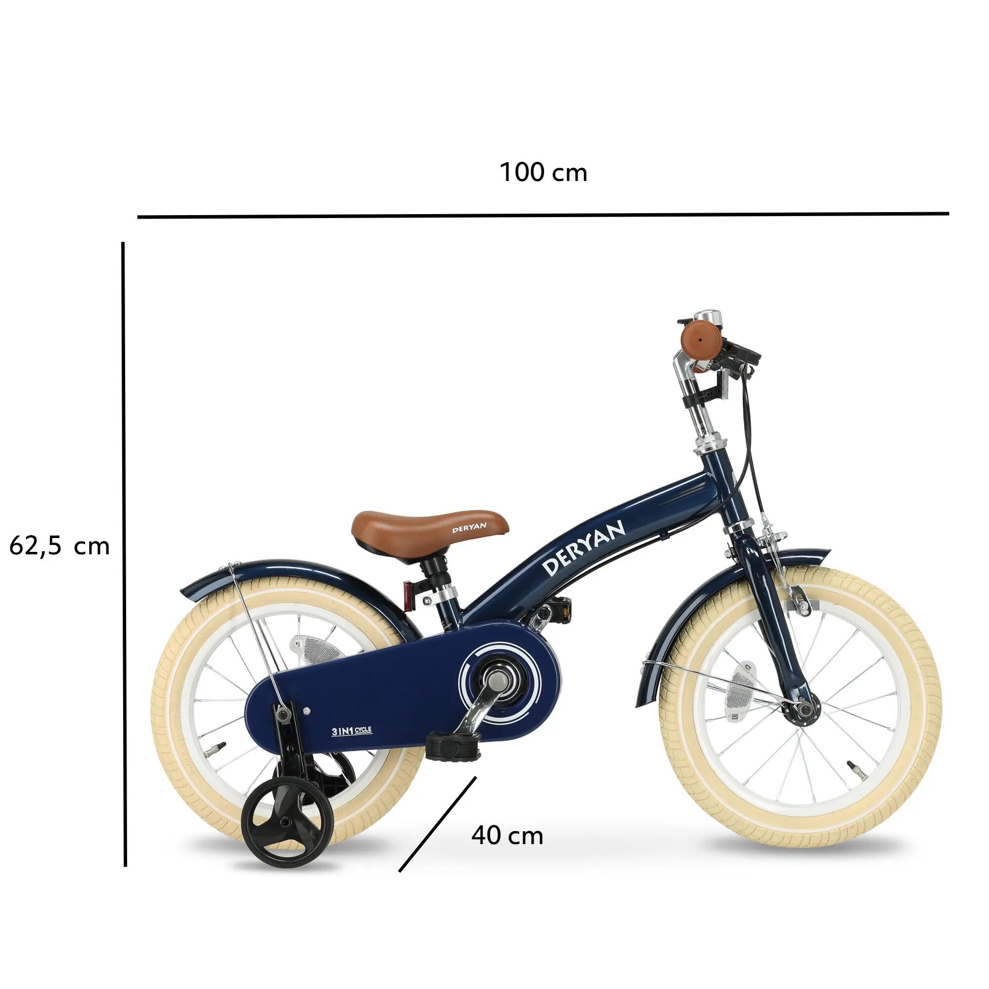 3-in-1 Kinderfiets 14 inch - Loopfiets - Inclusief zijwieltjes - Blauw 7/8