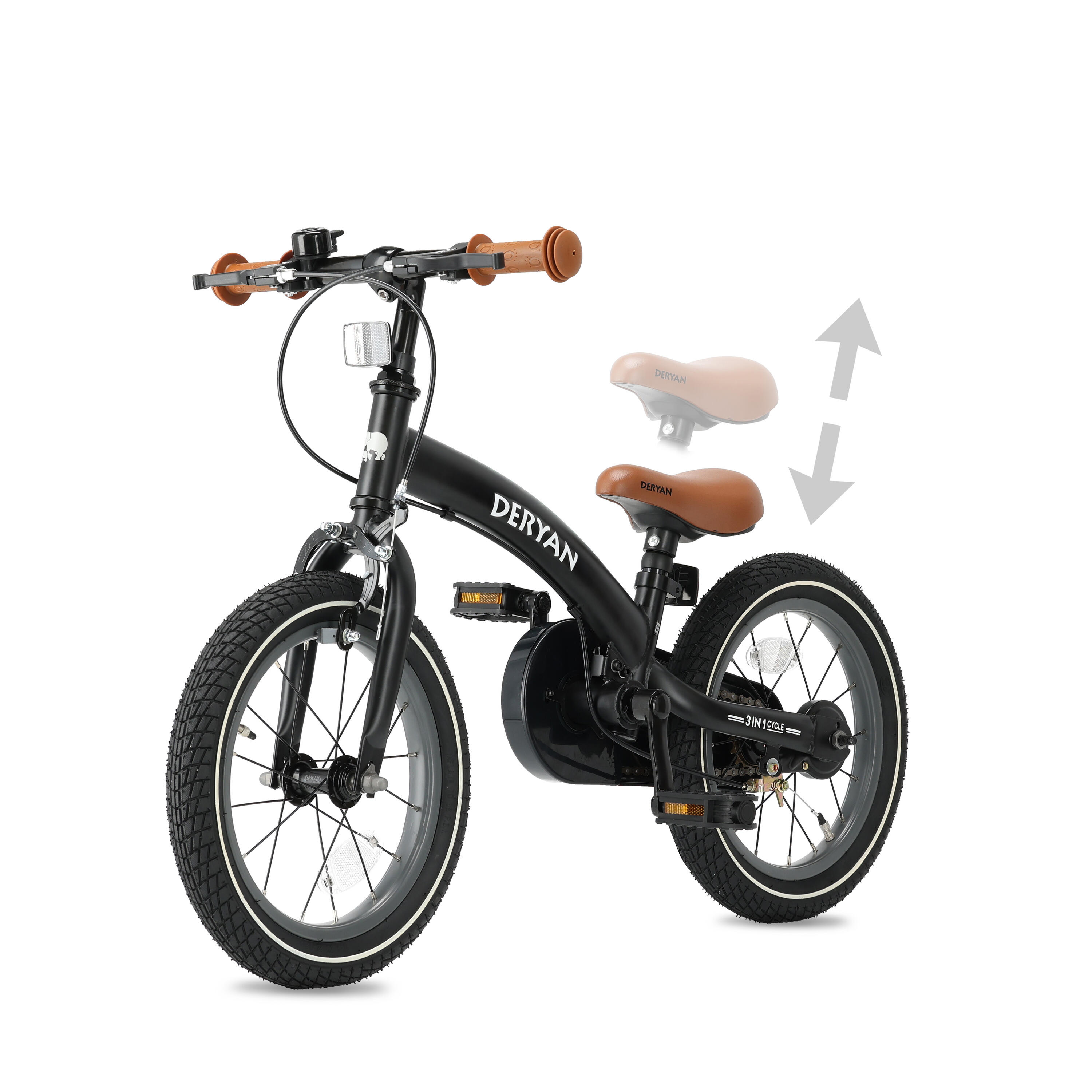 Vélo enfant 3-en-1 12 pouces - Draisienne - Avec petites roues - Noir 6/8