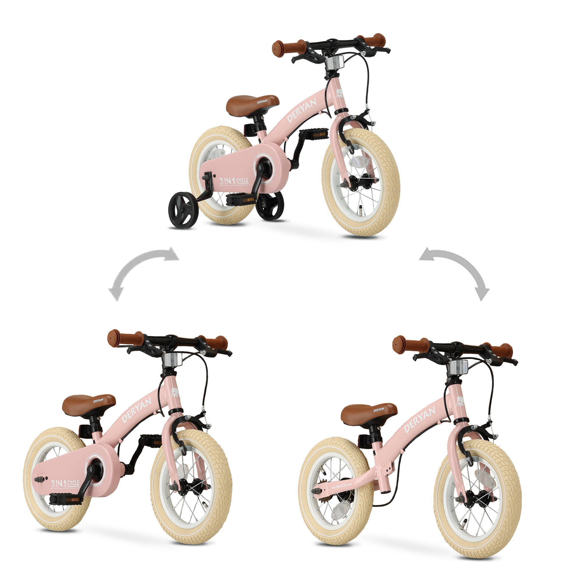 Vélo Enfant 12 Pouces – Cadre Acier, Double Frein, Roues Stabilisatrices, Panier, Porte-bagages, Rouge, Dès 3 Ans