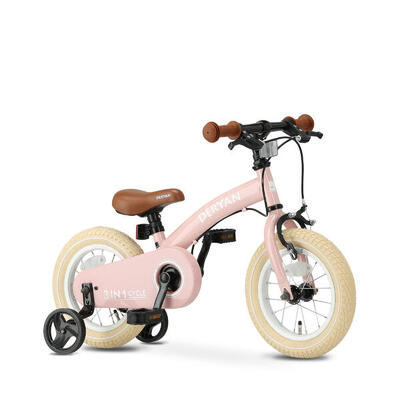 3-in-1 kinderfiets 14 inch - loopfiets - inclusief zijwieltjes - blauw