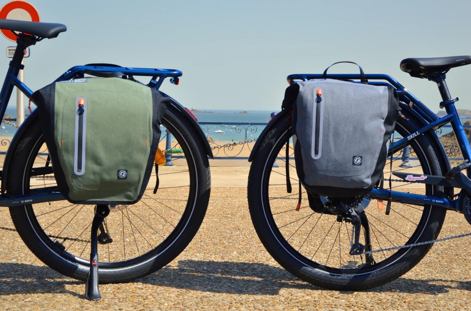 Alforje de bicicleta impermeável reciclado 4/6
