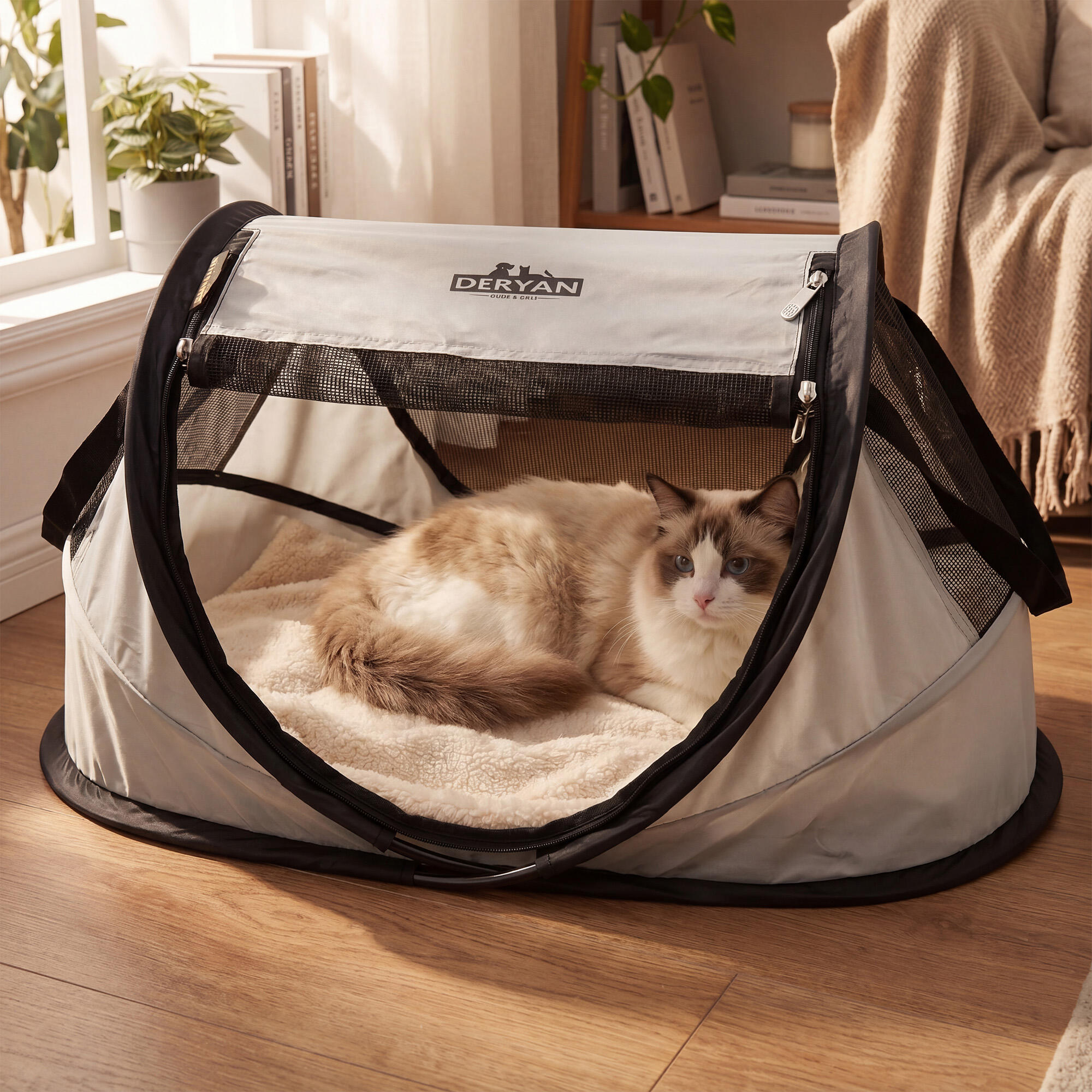 Deryan Dogs & Cats - Luxe Pop-Up Pet Travel-Cot - Hondenren - Opvouwbare Bench 5/8