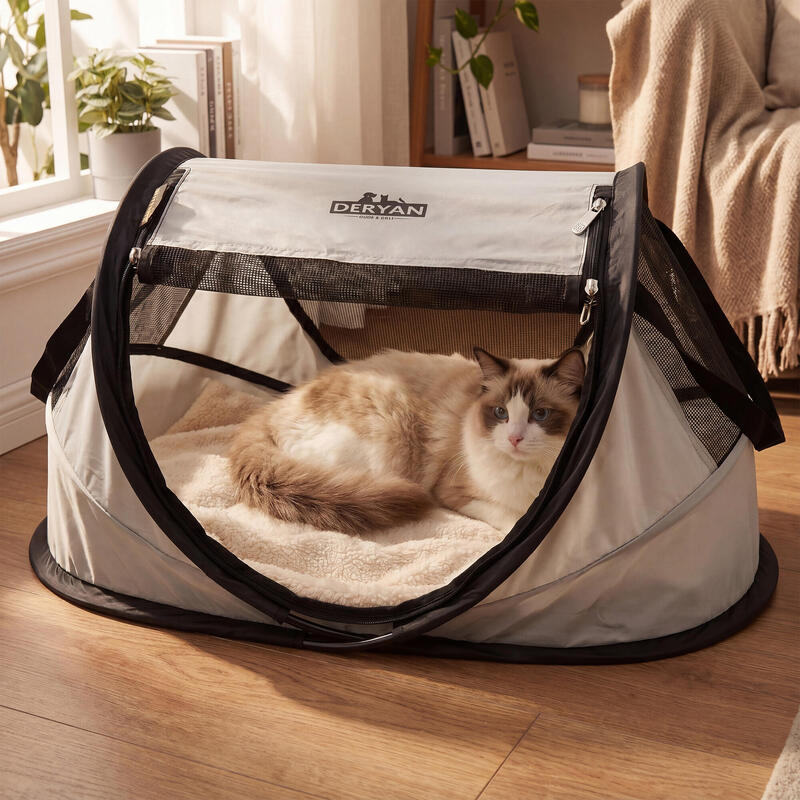 Pat de Călătorie Pop-Up Deryan pentru Animale - Pentru Câini și Pisici - Mic