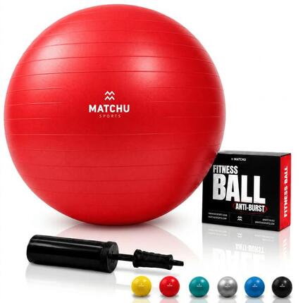 BALLON DE GYM RÉSISTANT - Swissball - 55 CM - Rouge