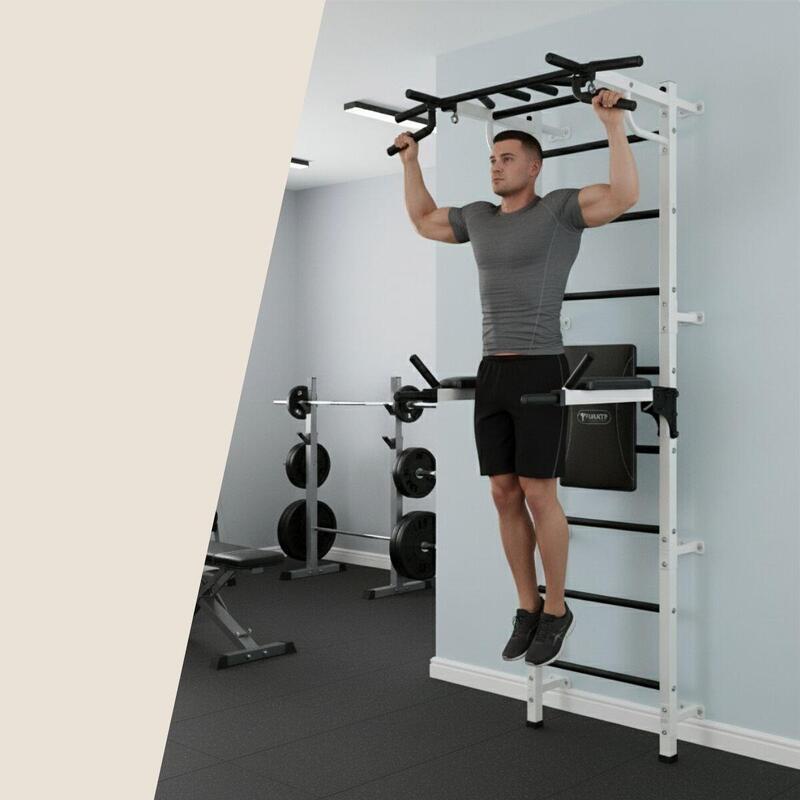 Adulți Fitness Spalier Gimnastică Bare Tracțiuni Gamma Workout Grand Alb