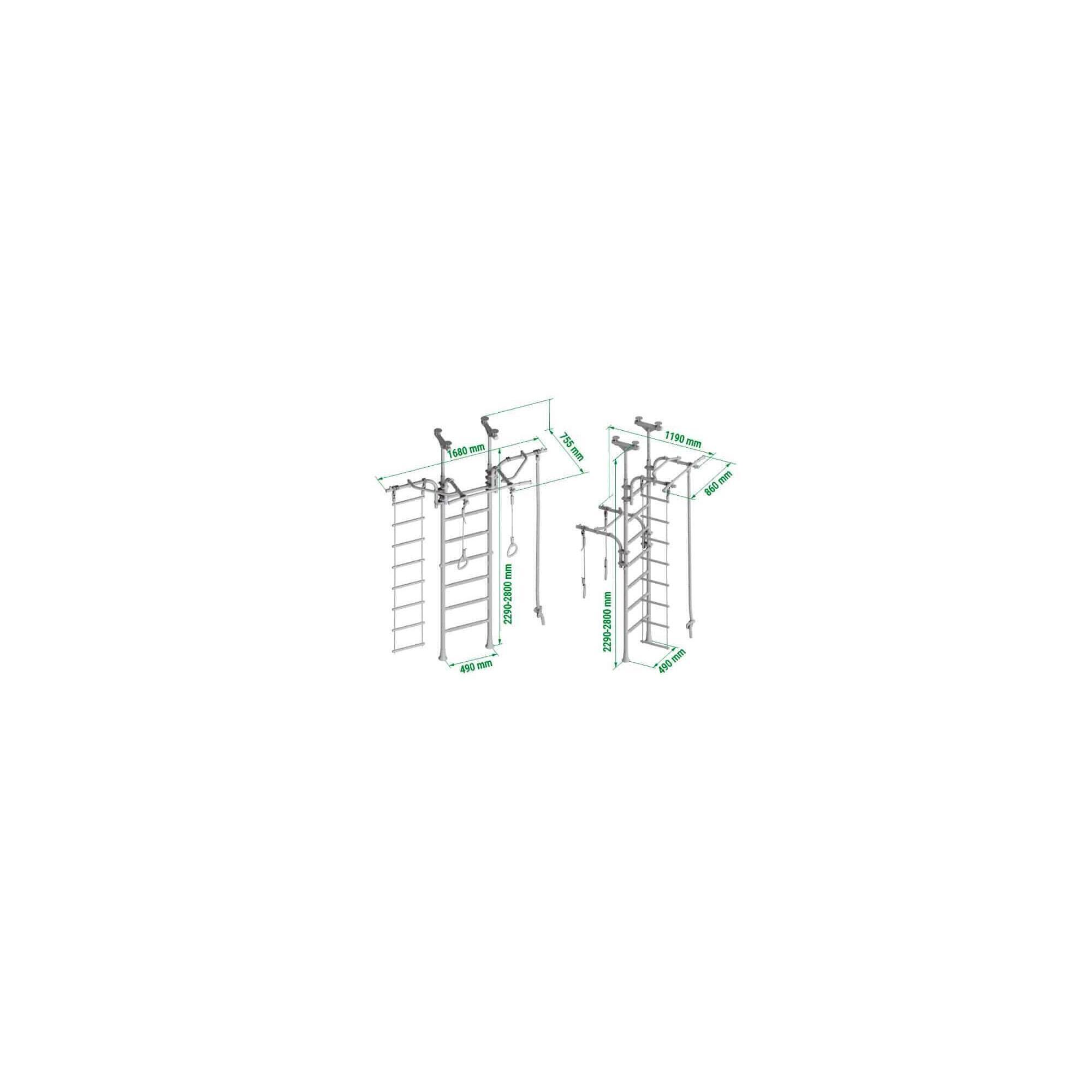 Scară de gimnastică Transformer - verde deschis