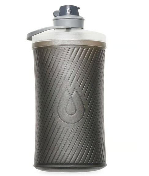 Botella Hydrapak Flux 1L gris, ultraligera y compresible, tapa de 42 mm 2/2