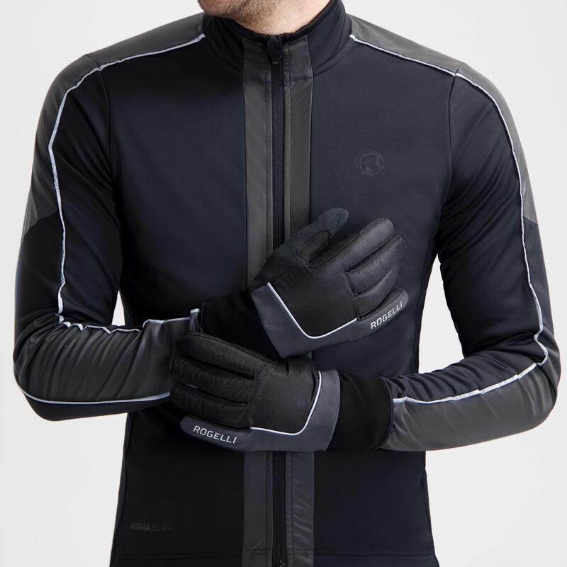 Nepromokavé cyklistické rukavice Rogelli ESSENTIAL HI VIS