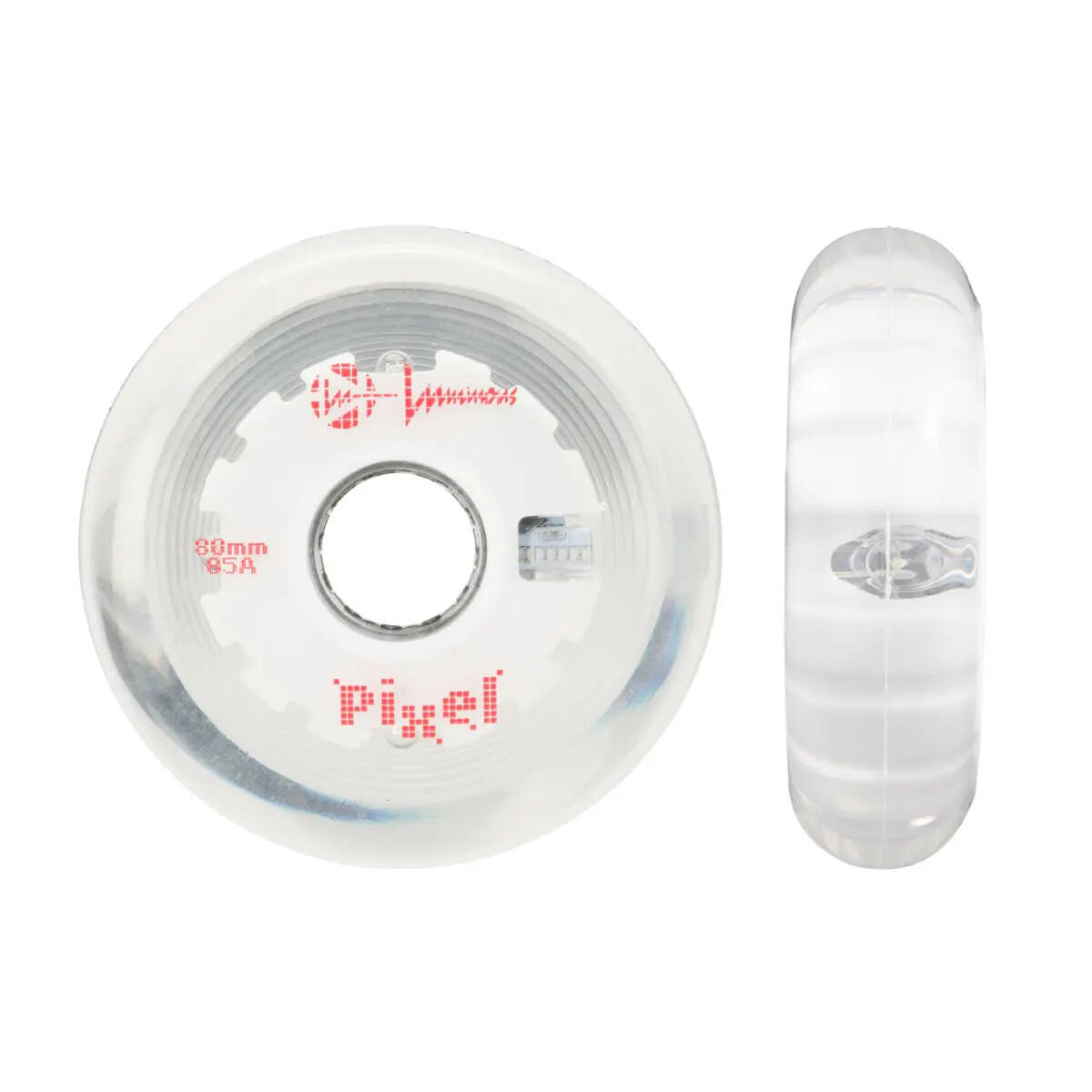 Zestaw 4 kółek do rolek Luminous 80mm/85A Pixel Clear Vortex Red LED 4/4