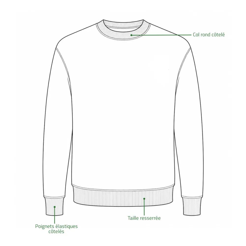 Sweat brodé sanglier vert 3/5
