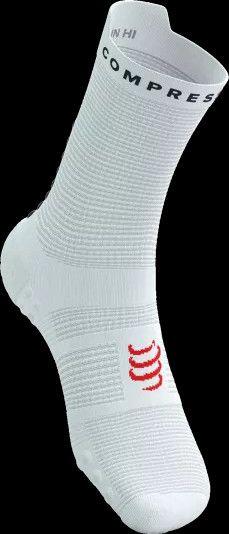 Calcetines Compressport Pro Racing Socks v4.0 Run High Blanco, Negro y Rojo 2/3