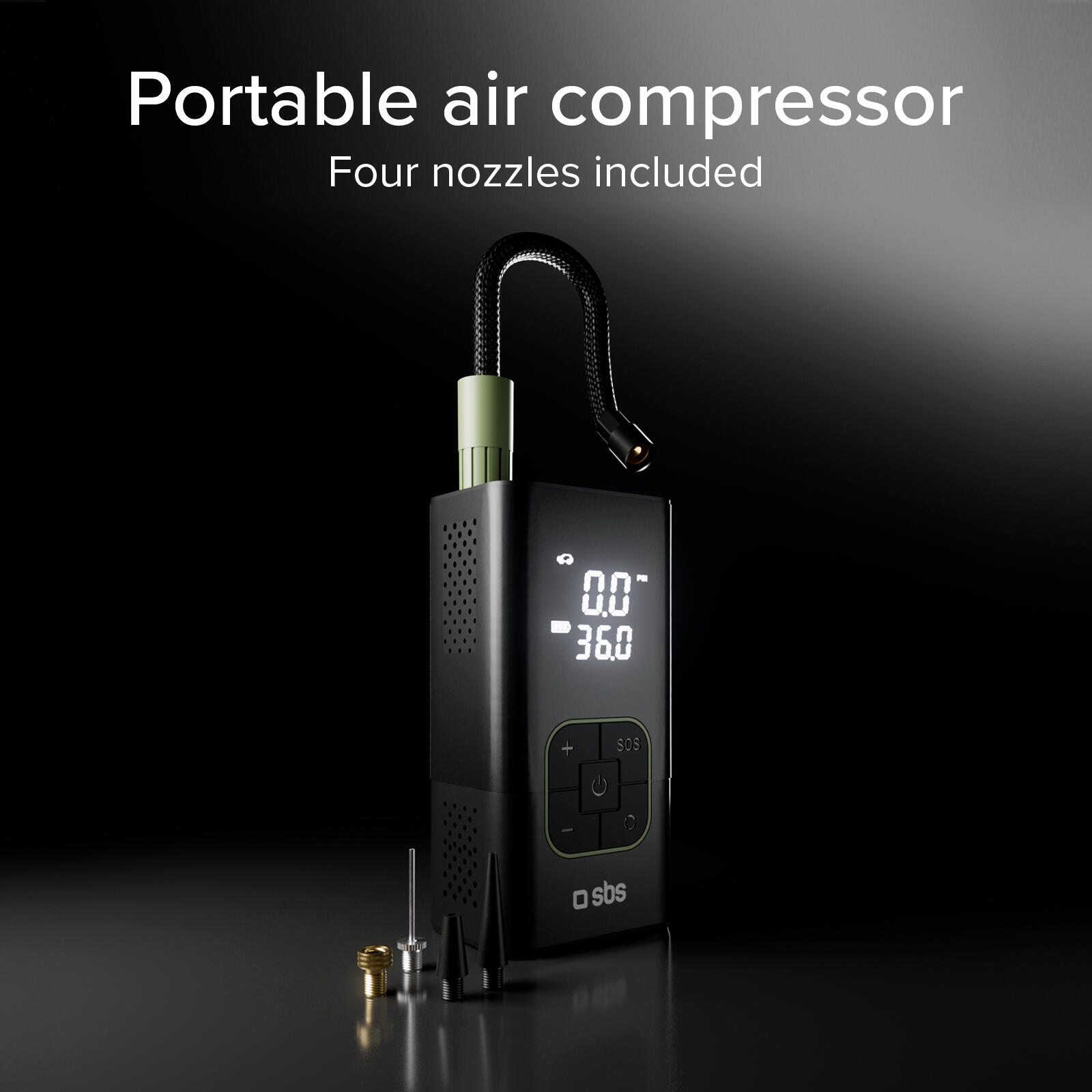 Compressore Portatile Mini Pompa con Power Bank 3600mAh e Torcia LED 3/7