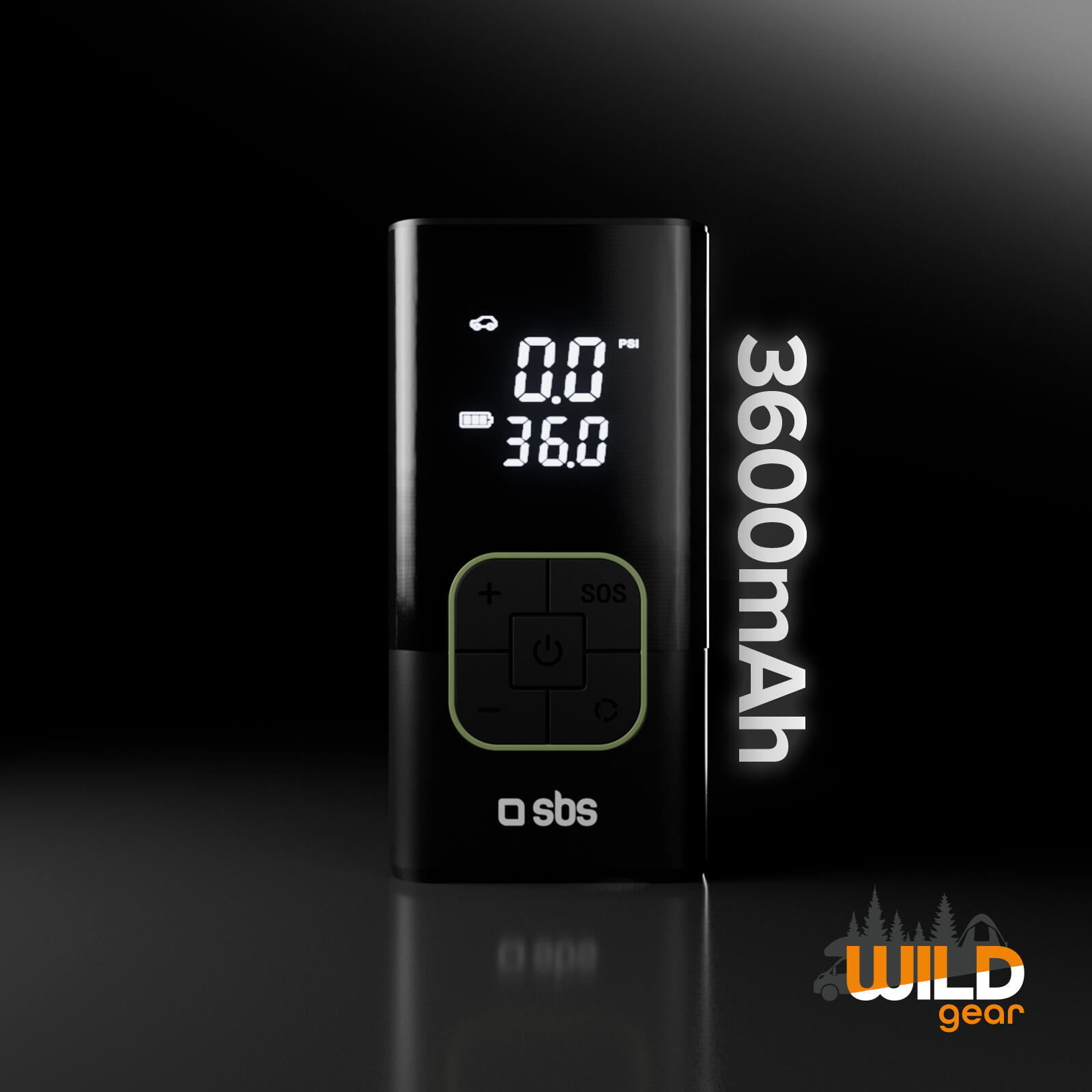Compressore Portatile Mini Pompa con Power Bank 3600mAh e Torcia LED 2/7