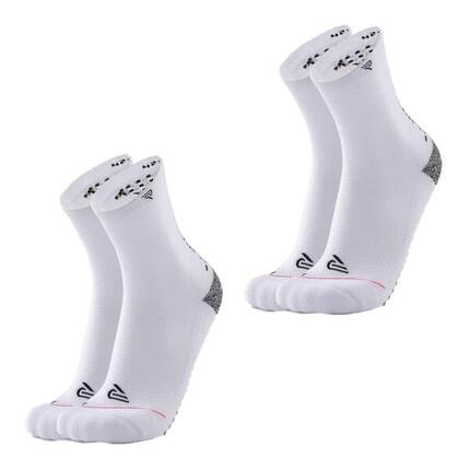 Chaussettes Grip BLANC - Sans coutures - Coton biologique - 2-pack