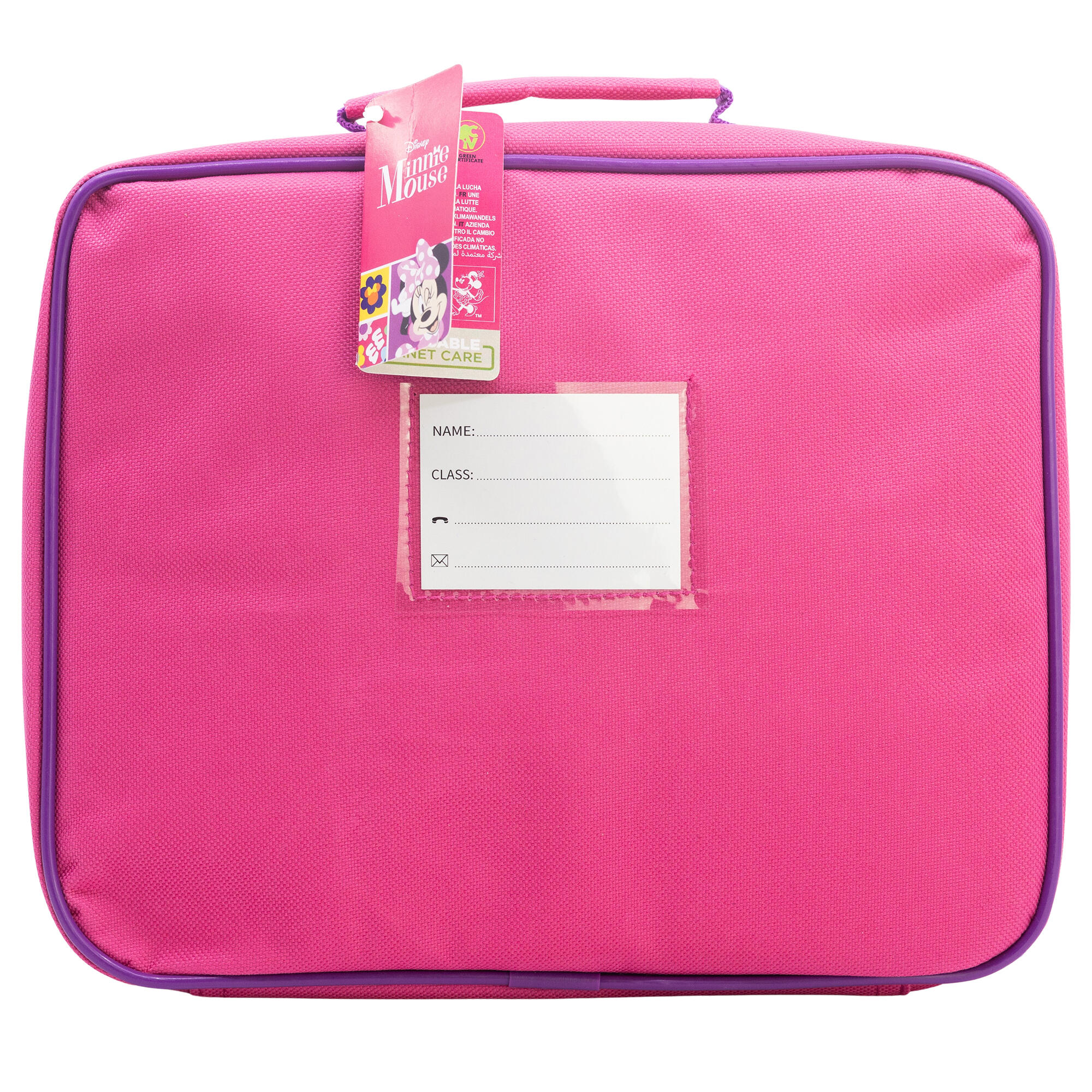 DISNEY Minnie insulated lunch bag - purple, polyester, zip handle 3/4