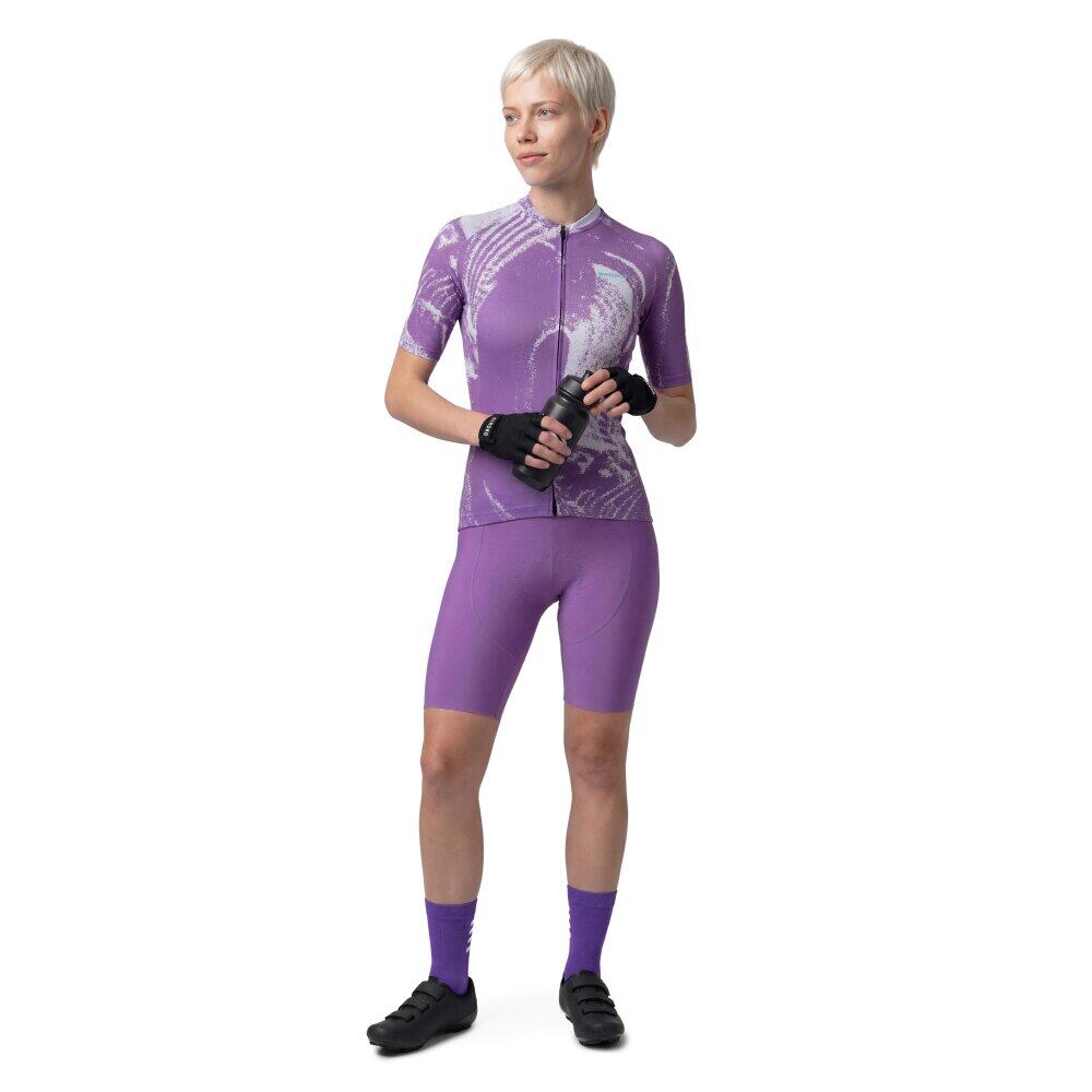 Women 's cycling bib shorts BX-W Neon Riders Purple Purple 3/7