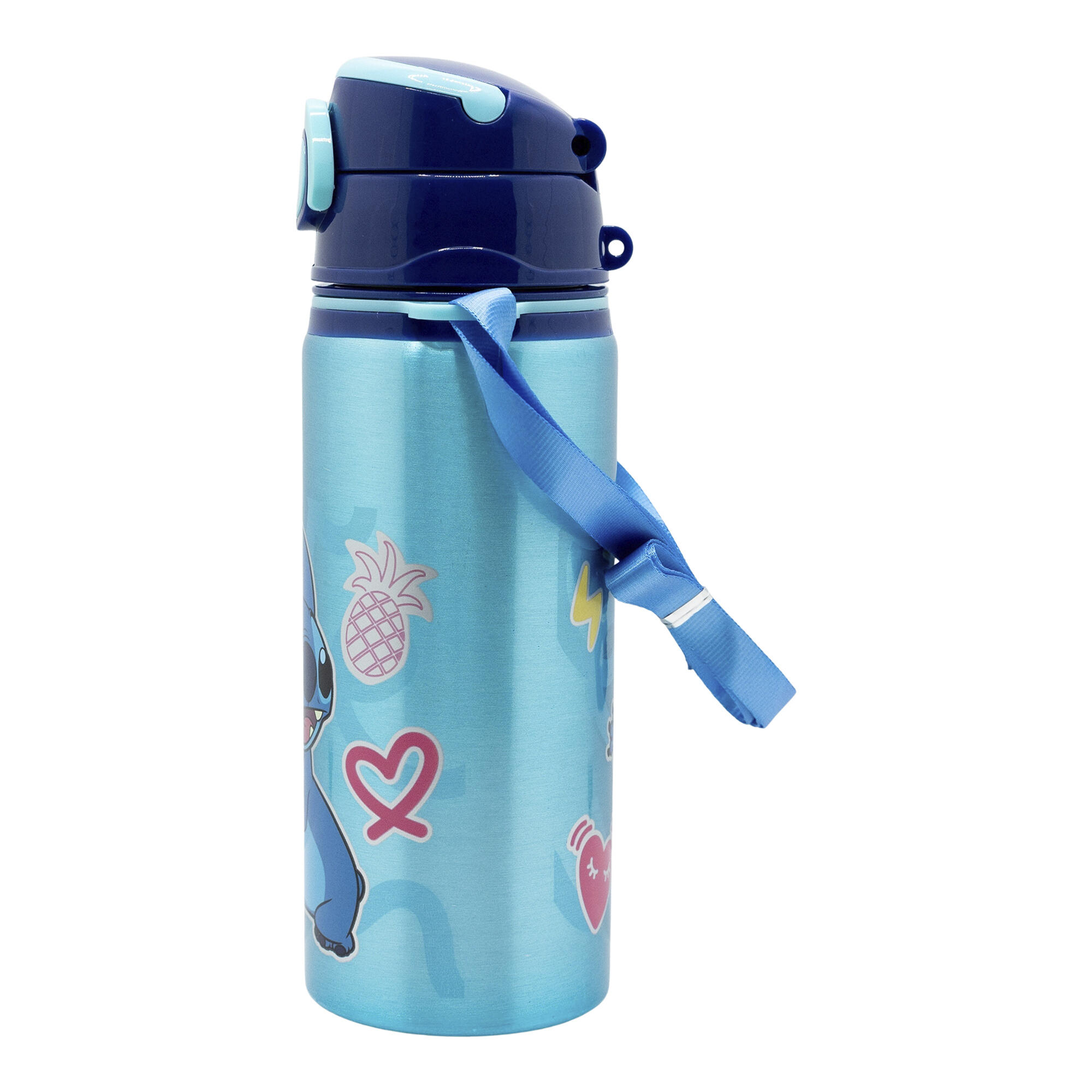 DISNEY Stitch Aluminium Kids Water Bottle 730 ml with Straw and Strap 3/4