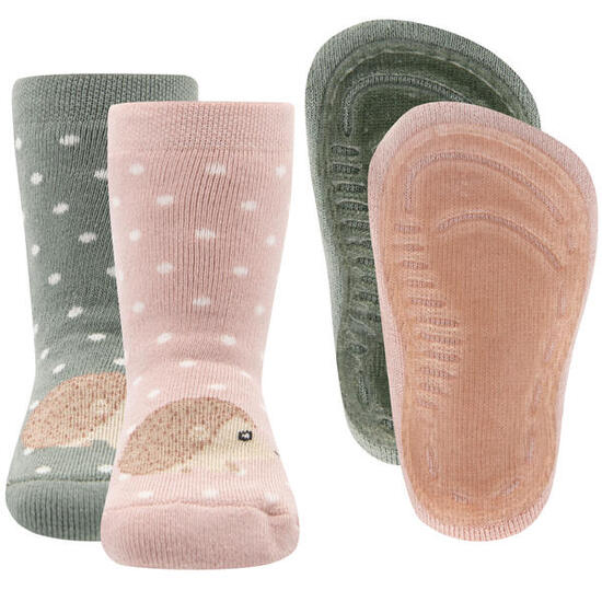 Lot de 2 paires de chaussettes antidérapantes SoftStep Hérisson