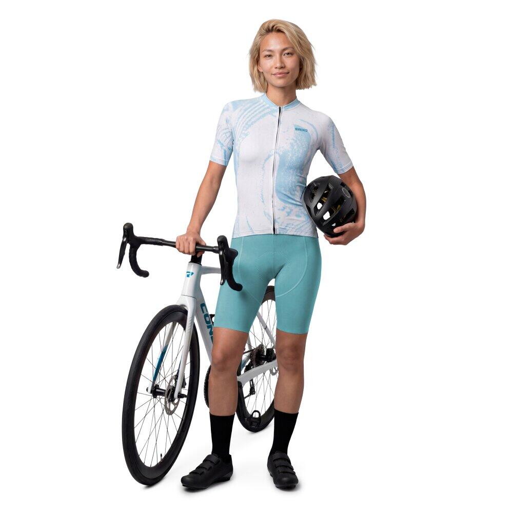 Women 's cycling bib shorts BX-W Neon Riders Blue Blue 3/7