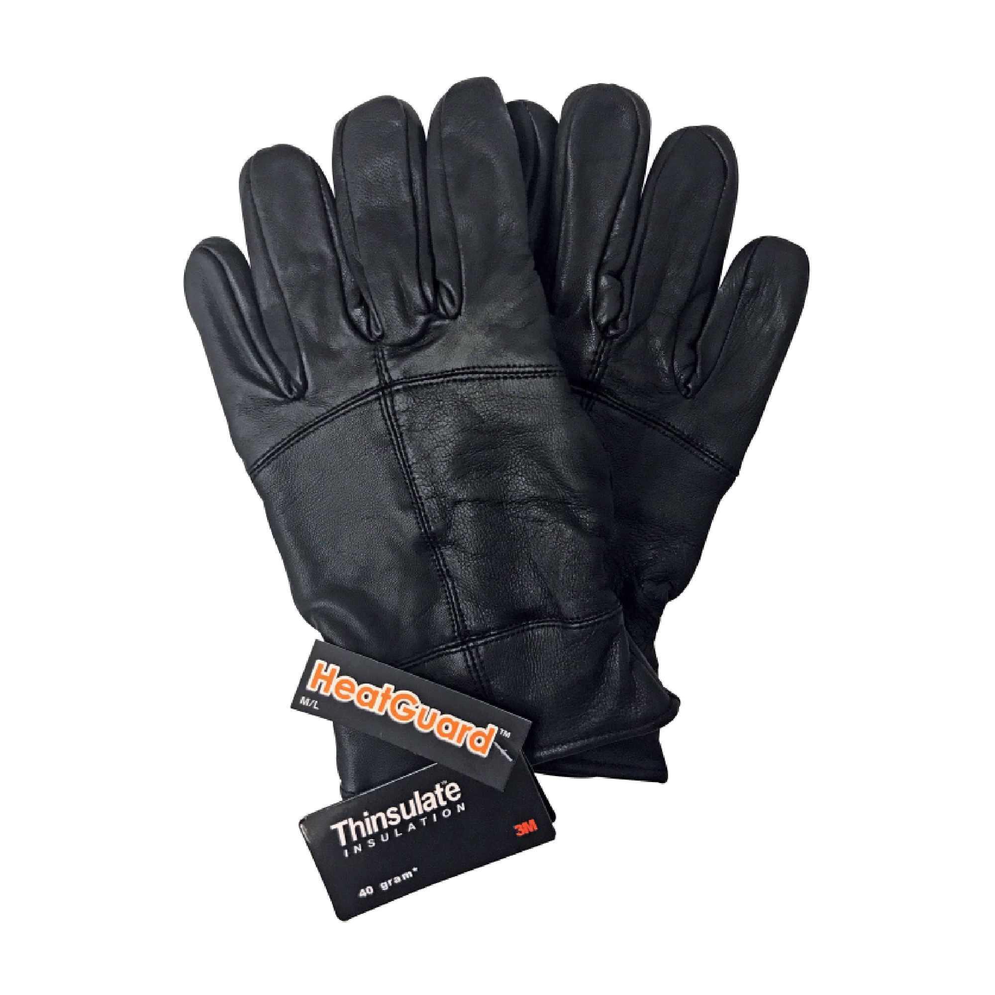 Mens 3M Thinsulate 40 Gram Thermal Insulated Winter Leather Gloves 2/5