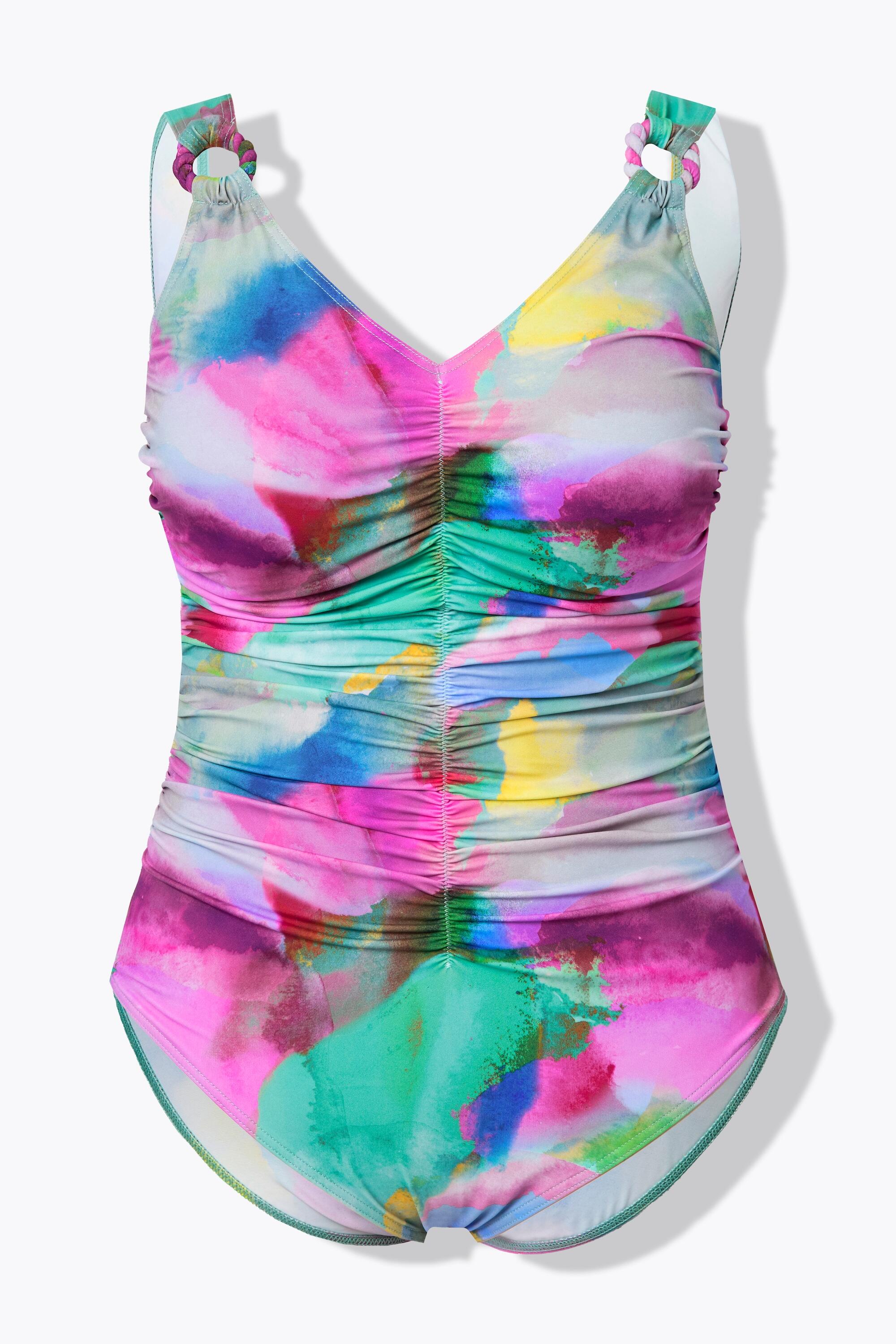 Dames Badpak gerimpeld zachte cups gerecycled 5/7