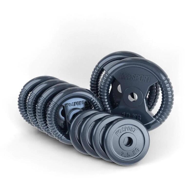 DISCO PESAS Set 50 kg I DISCOS BUMPER Norma Estándar (31 mm)